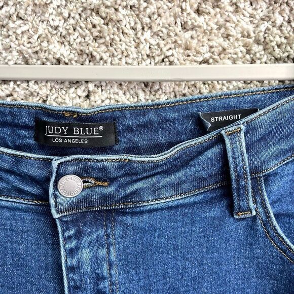 Judy Blue Jeans Women’s24W Straight Leg Dark Wash Denim Blue Plus Size - Picture 3 of 8